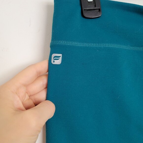 Fabletics Kelly Forest Mesh Powerhold Leggings Teal Green Tights Size Large - Picture 9 of 16